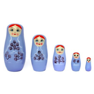 Russian Nesting Dolls - 5 Piece - Mauve