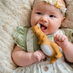 Tikiri Natural Rubber Kangaroo Baby Toy