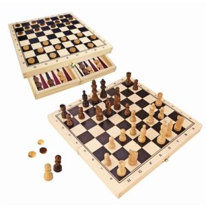 Fun Factory - 3 in 1 Game Set - Chess, Draughts and Backgammon