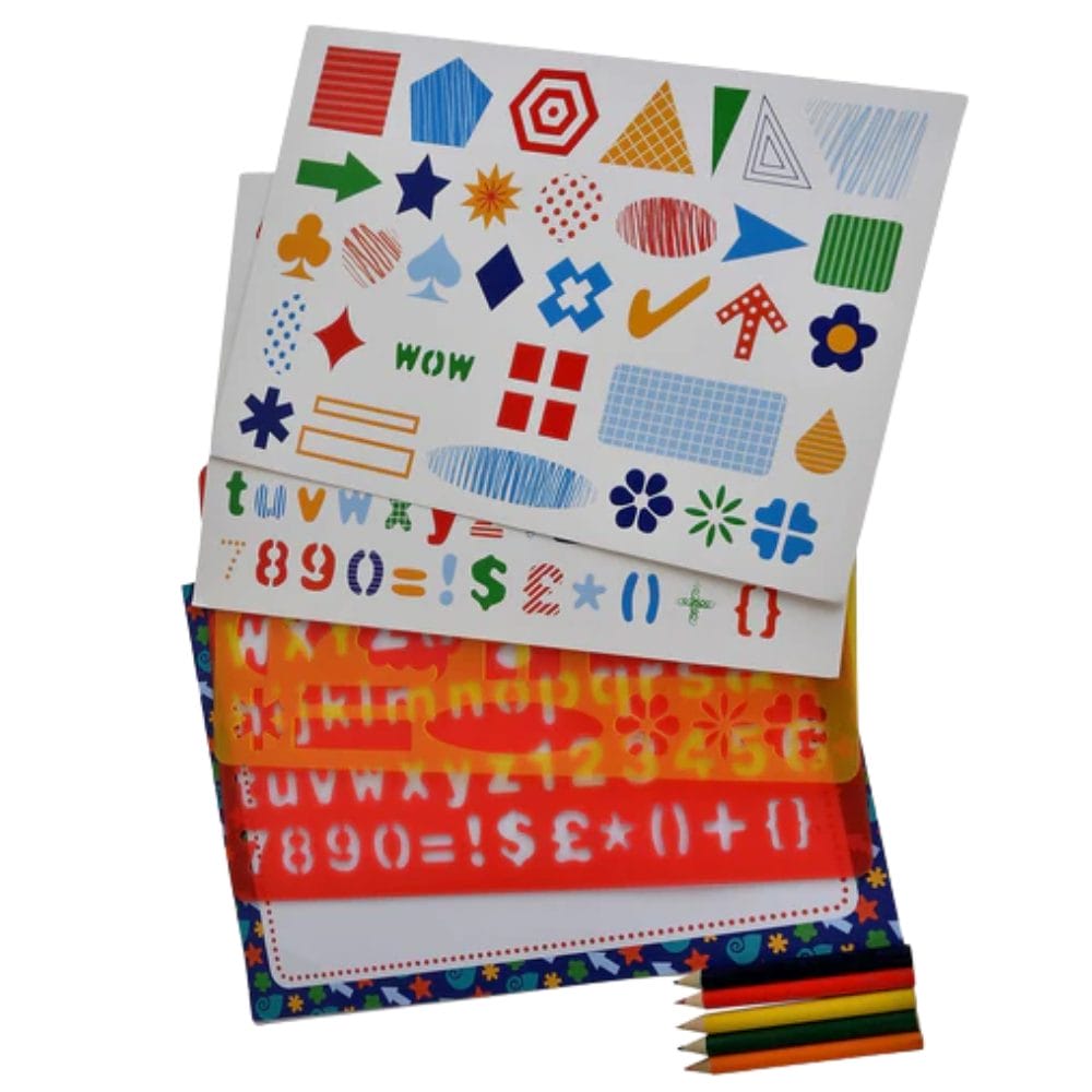 Buddy and Barney - Stencil Set - Alphabet and Shapes