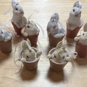 Ceramic Bunny in Pot Easter Decoration