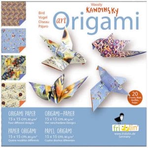 Fridolin Wassily Kandinsky bird art origami set with 20 printed sheets