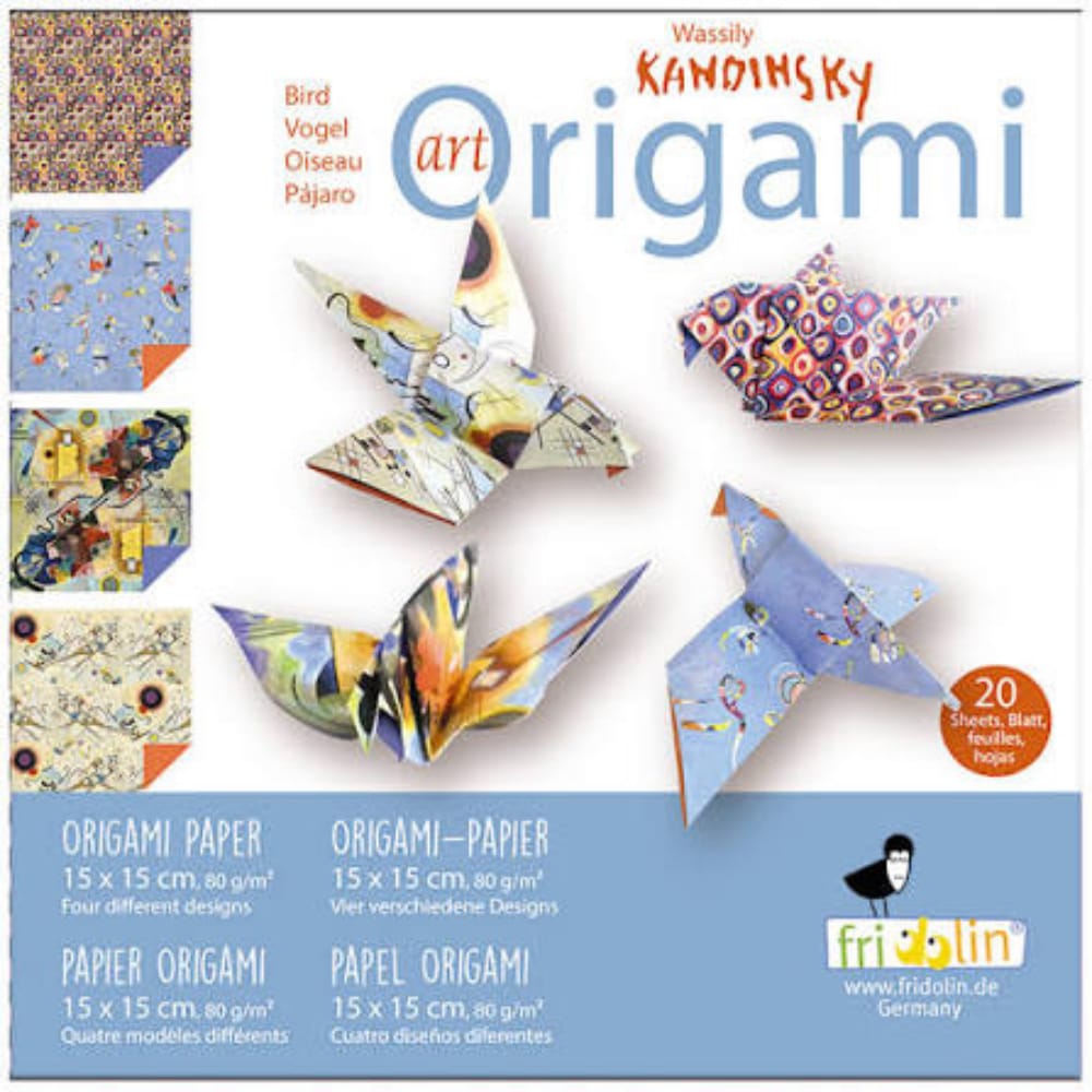 Fridolin Wassily Kandinsky bird art origami set with 20 printed sheets