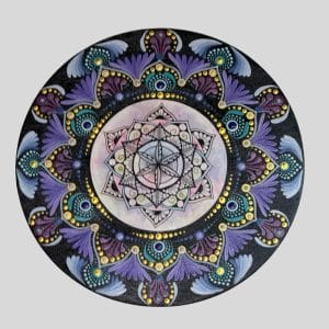 Hand Painted Mandala Artwork (28 cm) – Local Artist Ann