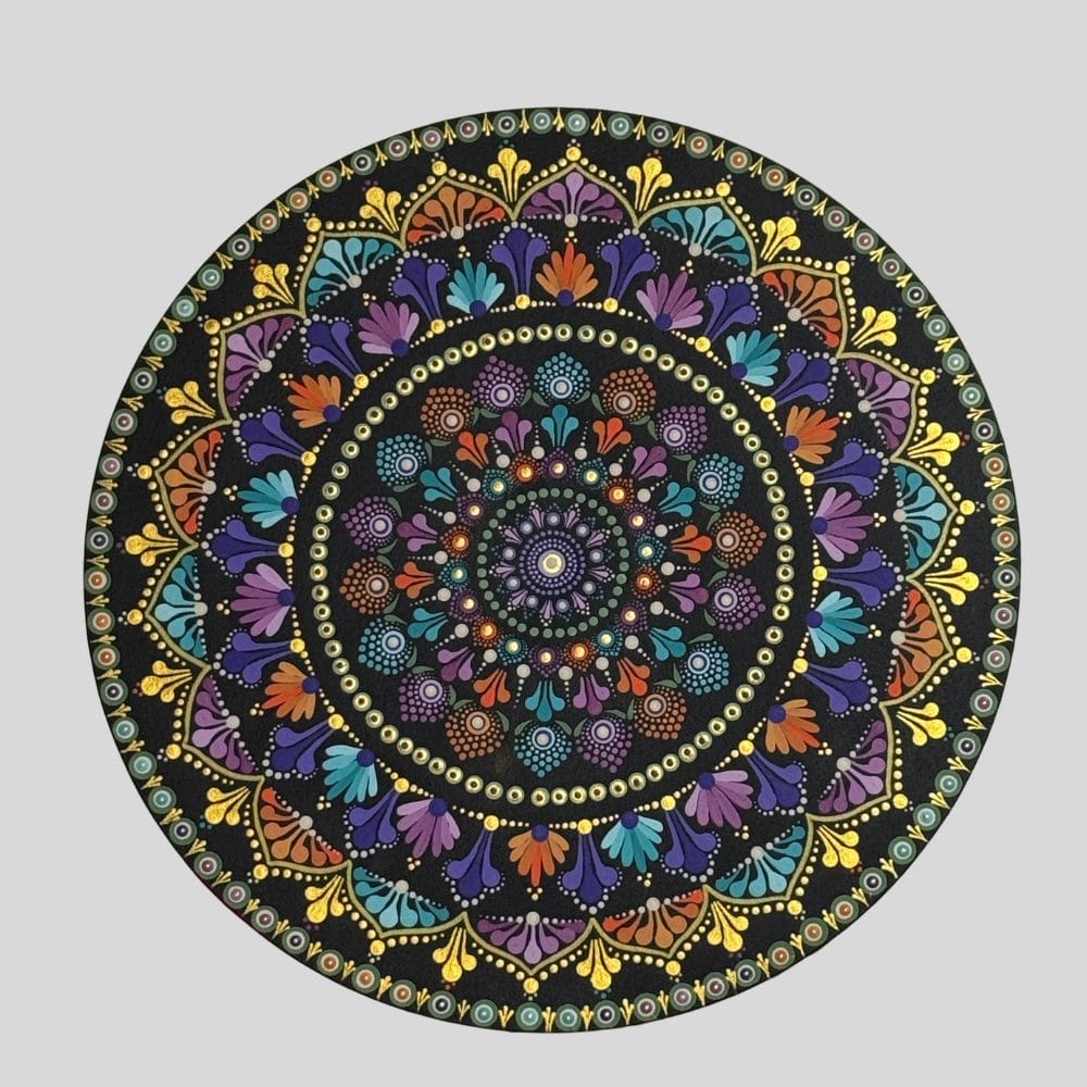 Hand Painted Mandala Artwork (40cm) – Local Artist Ann