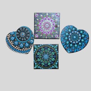 Hand Painted Mandala Artwork Magnets – Local Artist Ann