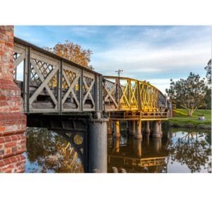 Lotje McDonald 500 Piece Large-Format Jigsaw Puzzle – Sale Historic Swingbridge Sunset