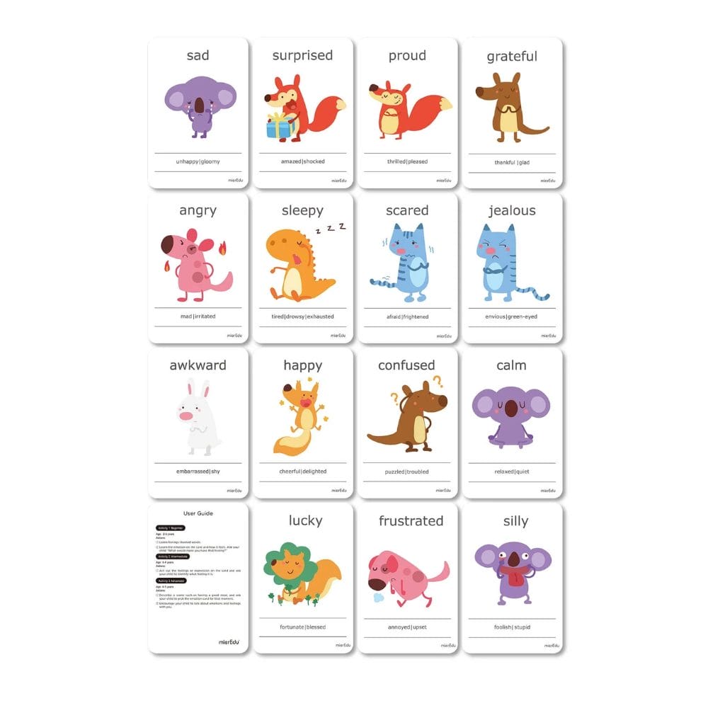 feelings and emotions flash cards for kids