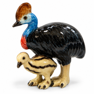 TMT Imports ceramic cassowary with baby figurine