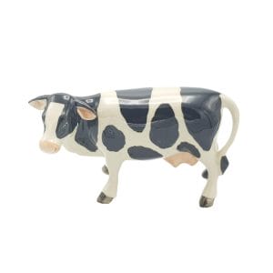 ceramic black and white cow large collectable figurine