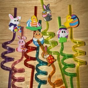 Easter Twirly Straw with Bunny or Chick Clip