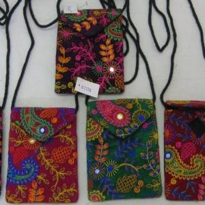 Tibet House Embroidered Mobile Bag