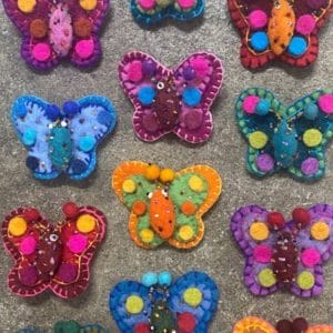 Tibet House Felt Butterfly Brooch