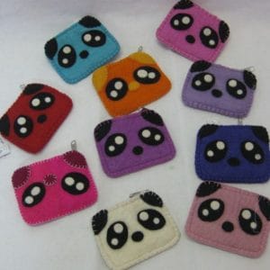 Tibet House Felt Panda Purse