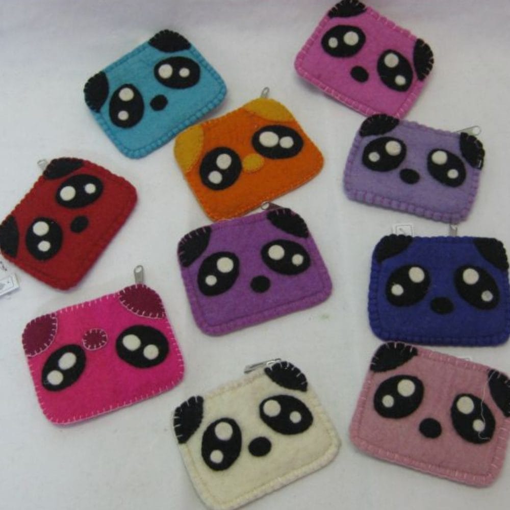 Tibet House Felt Panda Purse