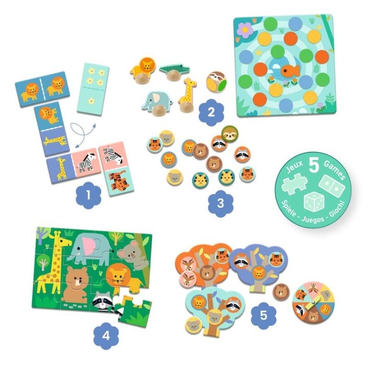 Djeco – Wild Animals 5 Game Set