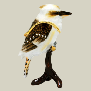 Deva jewelled kookaburra enamel trinket box Australian bird