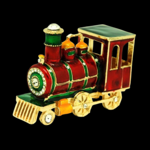 Deva Locomotive jewelled enamel trinket box