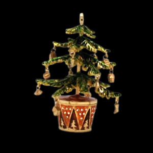 Deva Potted Christmas Tree with Ornaments jewelled trinket box