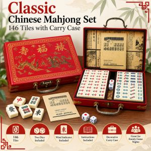 Classic Chinese Mahjong Set – 146 Tiles with Carry Case