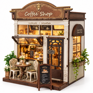 DIY Cottage Serendipity Cafe miniature coffee shop model