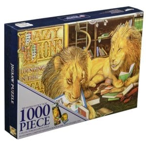 Ikon Animalia Lazy Lions 1000 piece collector jigsaw puzzle by Graeme Base