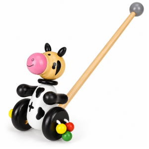 Kaper Kidz wooden push along cow toddler toy