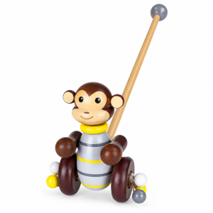 Kaper Kidz wooden push-along monkey toddler toy
