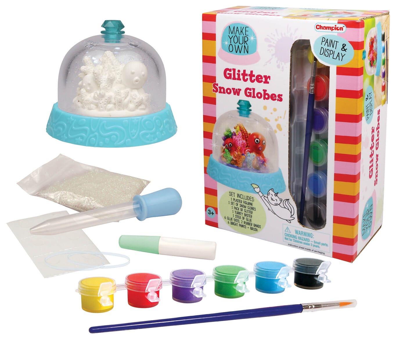 Sea Creatures make your own snow globe craft kit with paints, glitter and brush